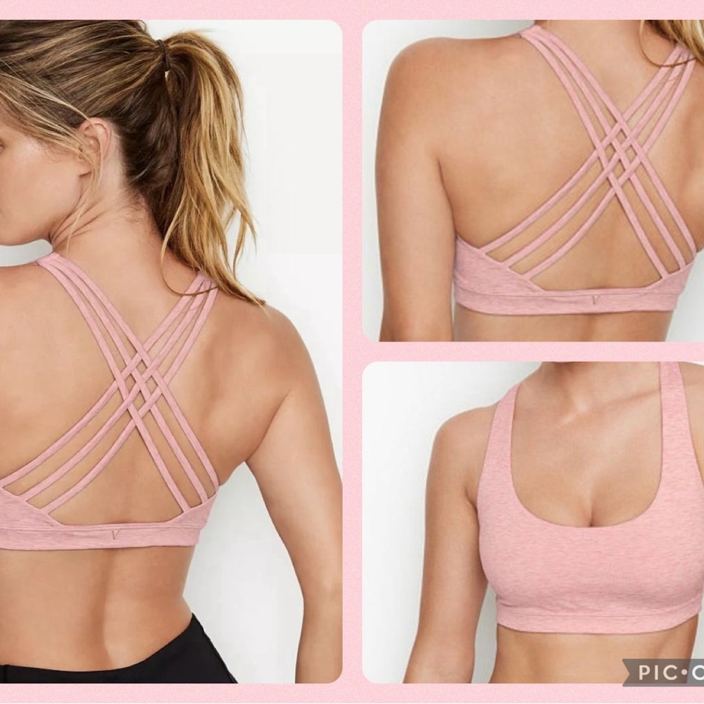 Vicoria’s Secret Essential Strappy Back Sports Bra Nude/Tan S